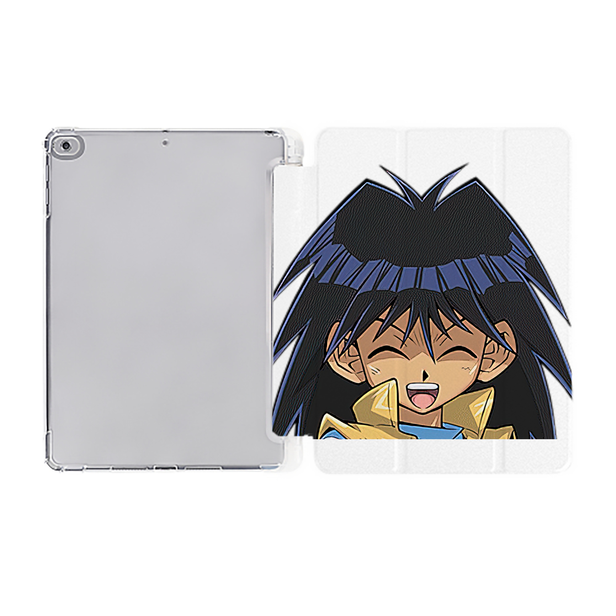 （画像用） 遊☆戯☆王 Yu-Gi-Oh! IPad ケース ペン収納付き 三つ折りスタンド PUレザー×シリコン 対応機種9.5/10.5/10.9インチ